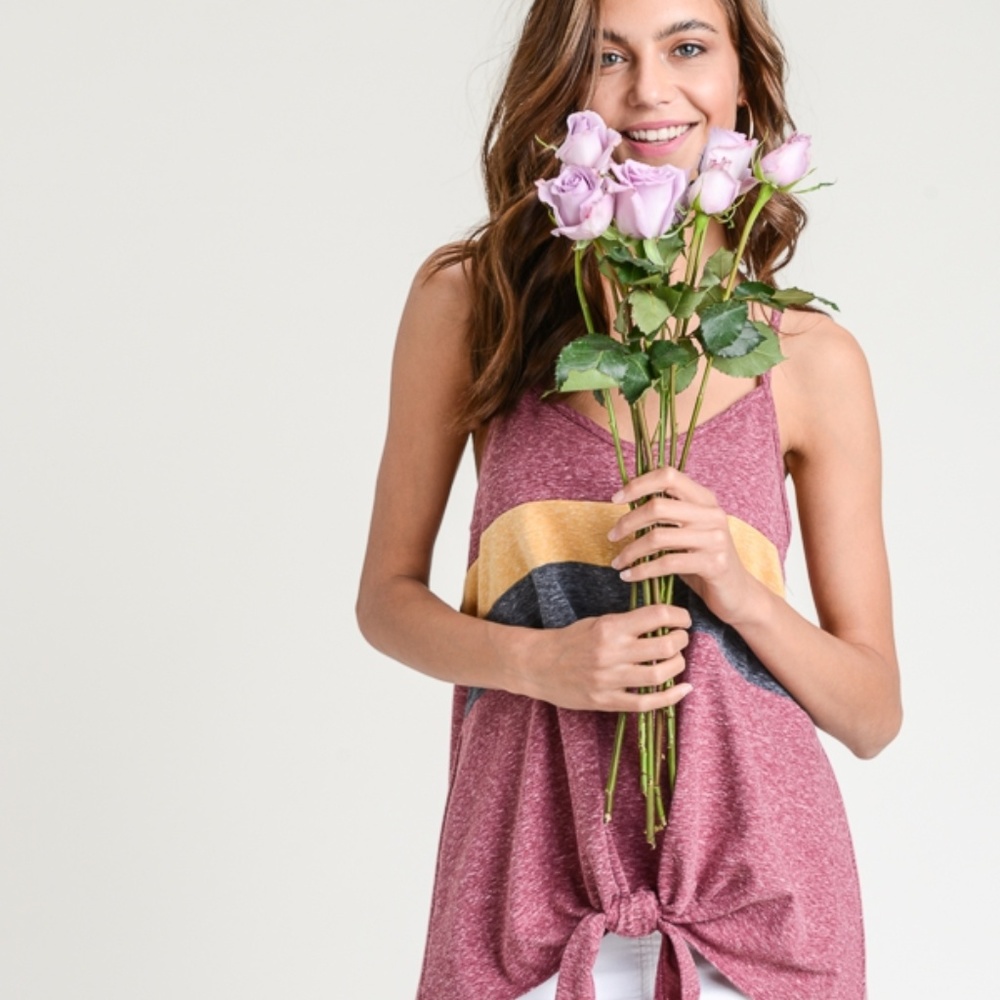 Charcoal Stripe Racerback Tank - Picture 3 of 7